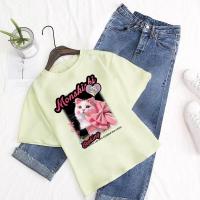 ราคา COD เสื้อยืด oversize เสื้อยืดผญสวยๆแขนสั้น รูปแบบแมวน่ารัก ทรงหลวม แมชง่ายกับทุกลุค WFTB076 (21235956879)