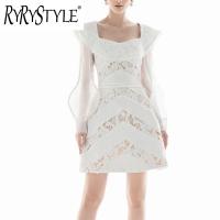 ราคา RYRYSTYLE ชุดเดรสสไตล์ศาลชุดเดรสลูกไม้สีขาวโชว์หลัง1062 (20507018112)
