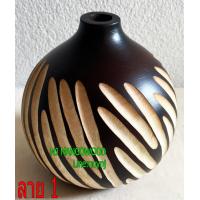 ราคา แจกันไม้ แจกันดอกไม้ ทรงหัวหอมขนาดกว้าง6นิ้วสูง6นิ้ว แกะลายสวยงาม (7770122273)