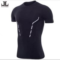 ราคา Luokeเสื้อผู้ชายสะท้อนแสงเย็บมือกับสายแขนสั้นบอดี้สูทผู้ชายแขนสั้นแห้งเร็วtraingบอดี้สูทกีฬาระบายอากาศการดูดซึมความชื้นการฝึกอบรมสูทการบีบอัดยืดออกกำลังกายเสื้อยืด (544074972)