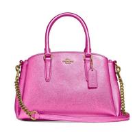 ราคา กระเป๋าถือ Coach แท้ หนังแท้ หนังเมทัลลิค สีสวย หายากมาก COACH 29665 METALLIC LEATHER MINI SAGE Metallic Tulip (21310958236)