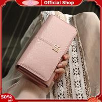 ราคา TEQIN Fast Delivery Women Long Wallet Pu Leather Large Capacity Coin Purse Bifold Solid Color Clutch Purse Bag (20970412573)