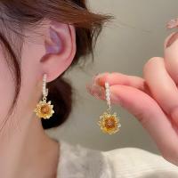 ราคา ต่างหูตุ้มหูดอกไม้นางฟ้าทิวลิปสีม่วงพู่ห้อยพลอยเทียมหรูหราต่างหูหมุดดอกทานตะวันแบบห้อยสำหรับงานแต่งงานของผู้หญิงของขวัญเครื่องประดับ (20869013287)