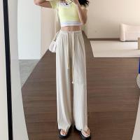 ราคา COD พันกางเกง ฤดูร้อนของผู้หญิงใหม่กางเกงพัฟเชือกรูดกางเกงขากว้างผ้าชีฟองยาวถูพื้นกางเกงลำลองเอวสูง (16526365377)