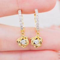 ราคา พร้อมส่ง ต่างหูห่วงตุ้งติ้งเพชรแท้ ทองคำแท้9K ทอง37 5 เพชรแท้น้ำ100 เบลเยี่ยมคัต 9KPE1197 (18541347048)