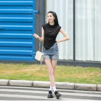 ราคา พร้อมส่ง เสื้อแขนกุด งานรัดรูป ผ้าเรย่อน แฟชั่นผู้หญิง (20239534295)