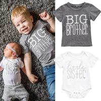 ราคา แฟชั่น Big Brother Little Sister เด็กเด็กวัยหัดเดินเด็กทารกผ้าฝ้ายเสื้อยืด Romper เสื้อผ้า (788040897)