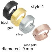 ราคา Silver Round Earrings Jewelry Ear Cartilage Piercings Stainless Steel Hoop Earrings Women Black Round Circle Earrings (15114723883)