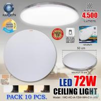 ราคา โคมไฟติดเพดาน LED 3 แสง 72 วัตต์ โคมไฟซาลาเปา LED โคมไฟติดลอย โคมไฟLEDทรงกลม โคมไฟติดฝ้า โคมไฟเพดานกลม แสงสีขาว แสงวอร์มไวท์ แสงคูลไวท์ โคมไฟ LED หลอดไฟ LED รับประกัน 1 ปี แพ็ค 10 ชุด (1914228969)