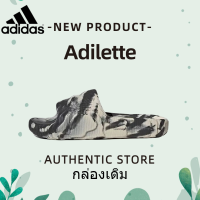 ราคา Adidas Originals Adilette 22 รองเท้าแตะกีฬาสวมใส่สบายและทนทานสำหรับผู้ชายและผู้หญิงสีดำและสีเทา (20790852323)
