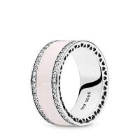 ราคา 925 sterling silver Pearlescent Hearts of PANDORA Band Ring Women Fashion DIY Jewelry Valentines Day Gift for Girlfriend (13494518871)