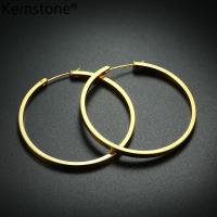 ราคา Kemstone แหวนหูเหล็กสแตนเลสต่างหูห่วงหุ้มทองเงินต่างหูผู้หญิงของขวัญเครื่องประดับ (20953184645)