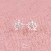 ราคา Pretty Moment ต่างหูเงิน ต่างหู cz เกล็ดหิมะเพชร Snowflake ต่างหูเงินแท้ ต่างหู มินิมอล 925 เพชรสวยงาม ของขวัญ (16437767523)