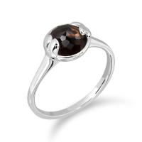 ราคา MIZUCHOL แหวนพลอยเสริมดวงวันอาทิตย์ Lucky Me Brown Smoky Quart Ring (497578857)