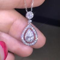 ราคา Young Simulated Diamond Necklace For Women 18K Gold Plated Clavicle Chain Water Drop Pear Shaped Pendant Rose Gold 3A Zircon Jewelry OCT (20632068449)