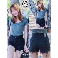 ราคา paipai shop กางเกงยีนส์ขาสั้น ผ้าไม่ยืด สีขาวดำ แต่งขาดตามรูป มีเก็บปลายทางจ้า (16175057839)