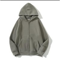 ราคา High Street FEAR OF GOD FOG ESSENTIALS New Double Line Reflective Letter Zipper Hooded Sweater Cardigan Jacket (19812618248)