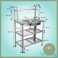 ราคา Vliving ซิ้งค์ล้างจาน อ่างล้างจานอลูมิเนียม 3ชั้น กลาง มีแผงบน พร้อมรูก๊อก 89 ราคาพิเศษ ร้าน PP702 (4299244603)