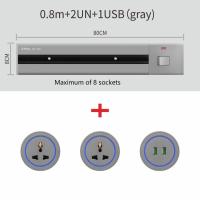 ราคา LEJIA Power Track Socket Wall Plug Socket Switch 600mm1000mm Power Track 13AUSBUniversal Adapter Socket blackgray (15263424512)