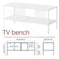 ราคา ชั้นวางทีวีตู้วางทีวี เหล็กสขาว ขนาด 90x35x40 cm (9797820971)