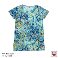 ราคา แตงโม SUIKA เสื้อแตงโมคอปาดตัวยาว มีกระเป๋าข้างลายต้นกล้วย P SC 136 (21200503762)