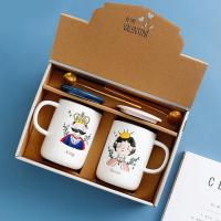 ราคา แก้วเซรามิก แก้วเซรามิก แก้วฝาปิด แก้วคู่ พร้อมช้อน ของขวัญ แก้วเซรามิกแท้ แก้วเจ้าหญิงเจ้าชาย 1 ชุด ได้ 2 แก้ว (12564891849)