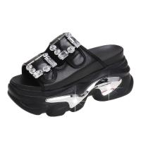 ราคา COD RNIJSBK V SHOP Thick Sole Slippers Women 2023 New Style High Heel Wedge Rhinestones Fashion Korean Casual Outdoor Cute Platform Sandals (19719958697)
