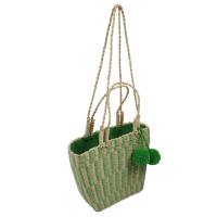 ราคา Hand Woven Bag Wool Striped Straw Bag Seaside Vacation Beach Hand Support Shoulder Bag (18691185194)