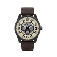 ราคา POLICE นาฬิกาข้อมือผู้ชาย Police Multifunction LAWRENCE dark brown leather watch รุ่น PL 15663JSU 14 นาฬิกาข้อมือ (18182576784)