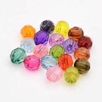 ราคา 200pc Faceted Transparent Acrylic Round Beads Mixed Color 6mm Hole 1mm (20618314241)