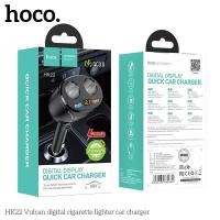 ราคา LED Hoco HK22 85w ชาร์จได้ 2 หัว หน้าจอดิจิตัล 85w USB C Car Charger USB Car Charger 4Port Fast Charger (11834103182)