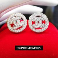 ราคา INSPIRE JEWELRY ต่างหูเพชร หุ้มทองแท้ 100 or gold plated (101303696)