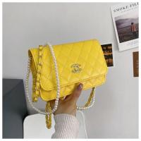 ราคา New Style Small Fragrance Money Bag Korean Version Camellia Pearl Cross Body Exquisite Chain Shoulder Rhombus Square Female Classy Go AUG (20119816501)
