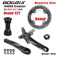 ราคา ชุดจานหน้าจักรยานเสือภูเขา GOLDIX จานหน้า104BCD จานจานหน้าจักรยานเสือหมอบภูเขาแบบกลม ทรงวงรีกลวงแบบบวกและลบจานหน้า32T 34T 36T 38T 40T 42T (17124413356)