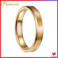 ราคา BONLAVIE 4mm Matte 18K Gold Plated 100 Real Tungsten Carbide Ring for Men Women Comfort Fit Size 5 10 (9211392931)