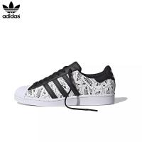 ราคา กล่องต้นฉบับ Adidas Original Superstar Logo รองเท้าผ้าใบกันลื่นสำหรับผู้ชายและผู้หญิงพิมพ์ลายเต็ม สีขาวและสีดำ (20122957049)