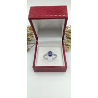 ราคา แหวนไพลิน Blue Sapphire เงินแท้ 925 เคลือบทองคำขาว (21050678295)
