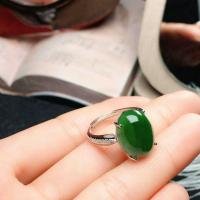 ราคา Natural and field jasper ring s925 sterling silver inlaid Japanese and Korean simple green (13918543478)
