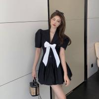 ราคา ชุดเดรสแขนพัฟ ประดับโบว์น่ารัก สไตล์เกาหลี (16452419009)