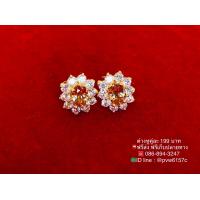 ราคา ต่างหูดอกไม้ฝั่งพลอยCZเนื้อโลหะทองเหลือง (19115726901)