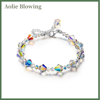 ราคา Aolie สร้อยข้อมือคริสตัลของขวัญสำหรับผู้หญิงไฟเครื่องประดับประกาย Aurora Borealis เครื่องประดับ (20220617994)
