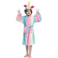 ราคา เสื้อคลุมอาบน้ำยูนิคอร์น Kigurumi สำหรับเด็กผู้หญิงชุดนอนรุ้งยูนิคอร์นดาวชุดคลุมอาบน้ำมีฮู้ดลายการ์ตูนชุดนอนคอสเพลย์สัตว์ (19391900604)