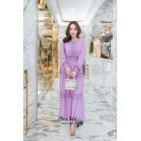 ราคา พร้อมส่ง S 3XL JISOO 143 Dress เดรส เดรสสีม่วง เดรสสีชมพู เดรสยาว เดรสออกงาน เดรสผู้หญิง เดรสแฟชั่นสวยๆ เดรสสาวอวบ เดรสเกาหลี เดรสผ้าชีฟอง (11909403636)