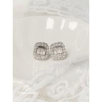 ราคา ต่างหูเพชรแท้ ทองแท้ รุ่น Rectangle Earings (15233956010)