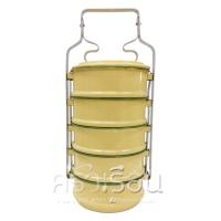 ราคา Rabbit Brand ปิ่นโตเคลือบ คลาสสิค 14 ซม 5 ชั้น สีเหลืองขอบเขียว ตรากระต่าย (21073739457)