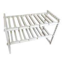ราคา Stainless Steel Floor Type Holder Adjustable Extendable Double Layer Dishes Storage Rack Kitchen Under Sink Multifunction Shelf (11909023002)