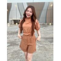 ราคา GoodLucky Maccaroni เสื้อครอปคอจั๊มแขนตุ๊กตา จั๊มเอว (17405266727)