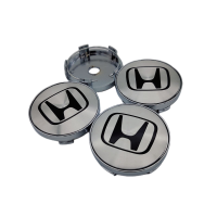 ราคา 4PCS 60มม เงินสีดำรถสัญลักษณ์ล้อ Center Rim Hub Caps Decal Hubcaps ครอบคลุมสติกเกอร์สัญลักษณ์สำหรับ Honda Jazz Shuttle Fit City Civic Brio Accord BRV CRV HRV Freed Stream Vezel Mobilio Odyssey (165029