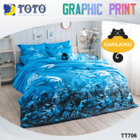 ราคา TOTO ชุดผ้าปูที่นอน ลายปลาโลมา Dolphin Graphic TT706 สีน้ำเงิน โตโต้ ชุดเครื่องนอน 3 5ฟุต 5ฟุต 6ฟุต ผ้าปู ผ้าปูที่นอน ผ้าปูเตียง ผ้านวม กราฟฟิก (19088678565)