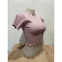 ราคา เสื้อครอปคอหยักแขนหยักชายหยักแขนสั้น เอวลอย ผ้าร่อง เสื้อครอปแขนสั้น แขนหยัก ชายหยัก ผ้าร่อง เสื้อสายฝอ ครอปชายหยัก (19316951965)